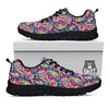 Blue Pink And Green Paisley Print Black Sneaker-grizzshop