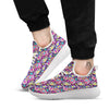 Blue Pink And Green Paisley Print White Athletic Shoes-grizzshop