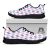 Blue Pink And White Argyle Print Pattern Black Sneaker-grizzshop