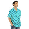 Blue Piranha Print Pattern Men's Hawaiian Shirt-grizzshop