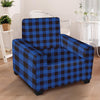 Blue Plaid Armchair Cover-grizzshop