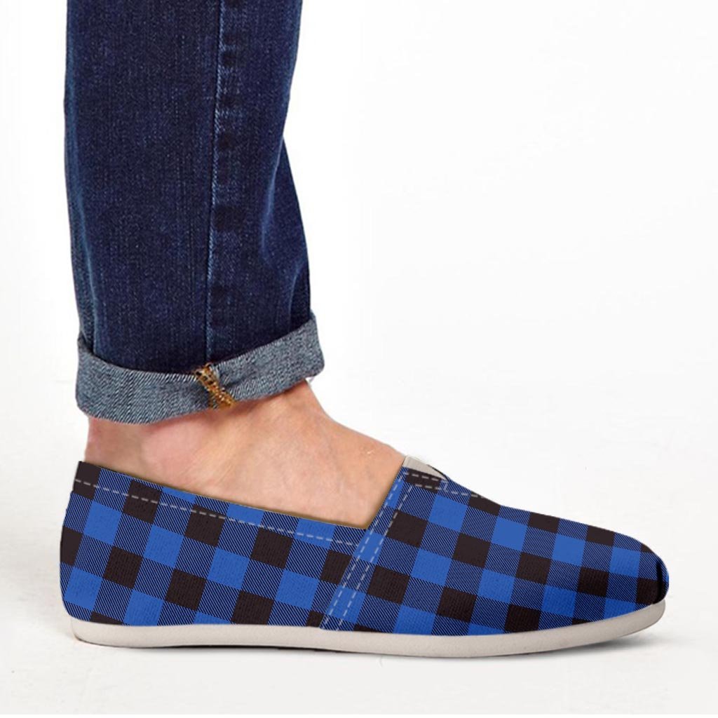 Blue Plaid Canvas Shoes-grizzshop