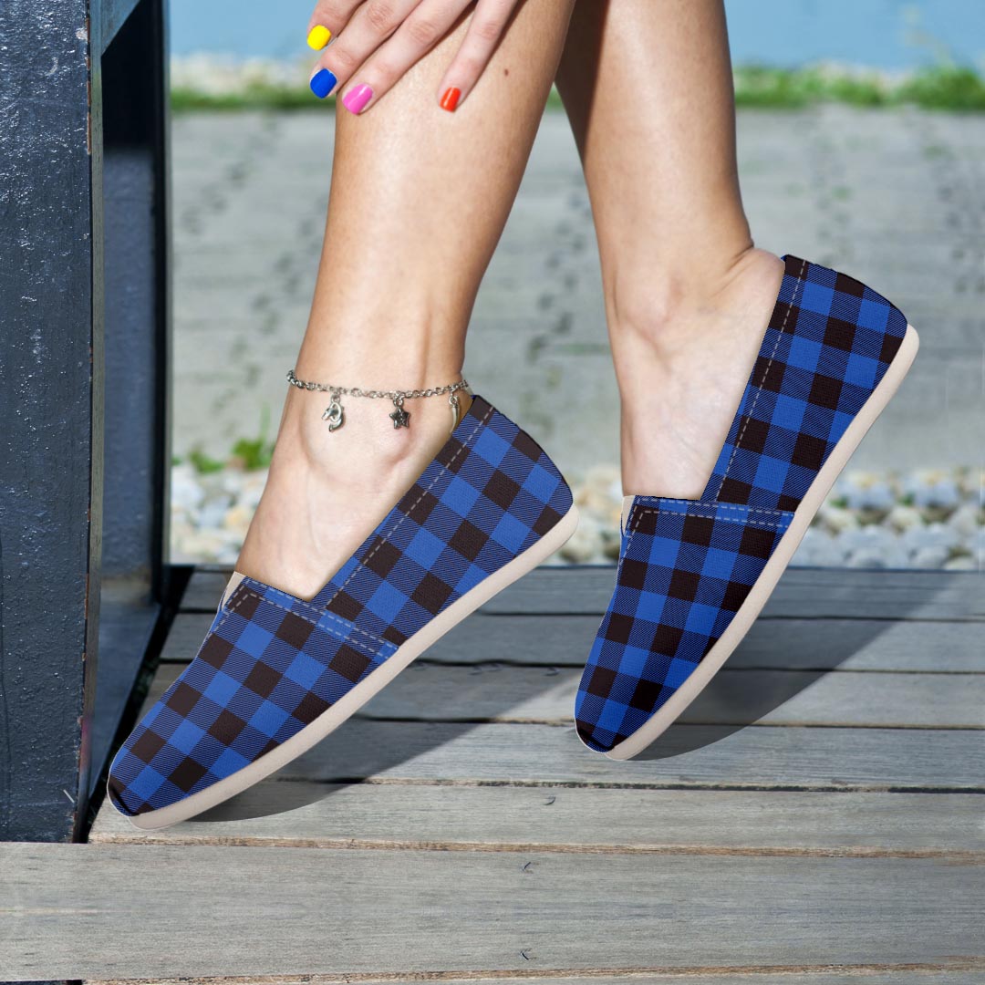 Blue Plaid Canvas Shoes-grizzshop