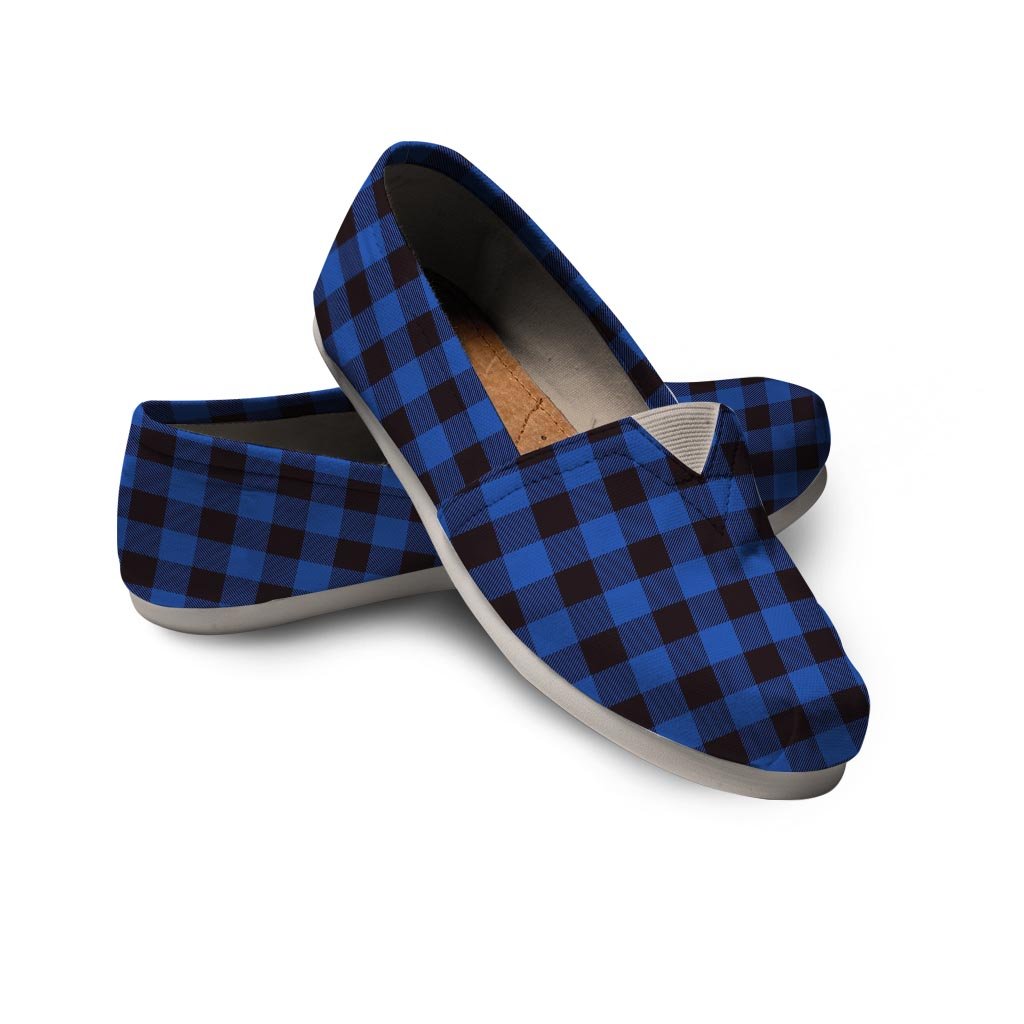 Blue Plaid Canvas Shoes-grizzshop