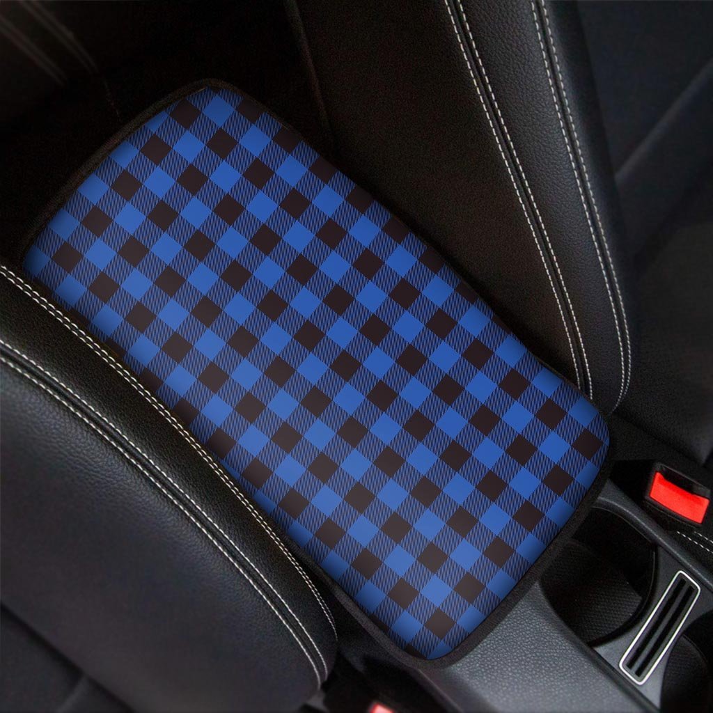 Blue Plaid Car Console Cover-grizzshop