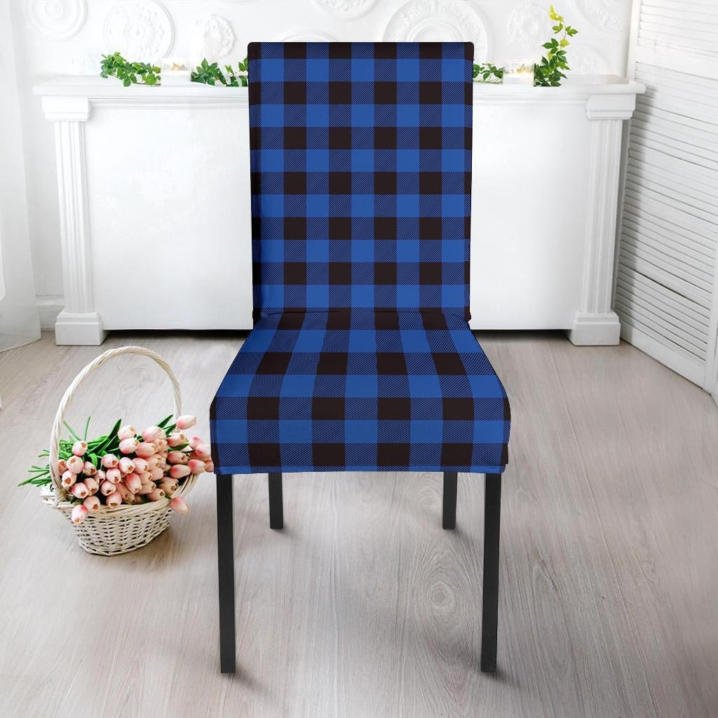 Blue Plaid Chair Cover-grizzshop