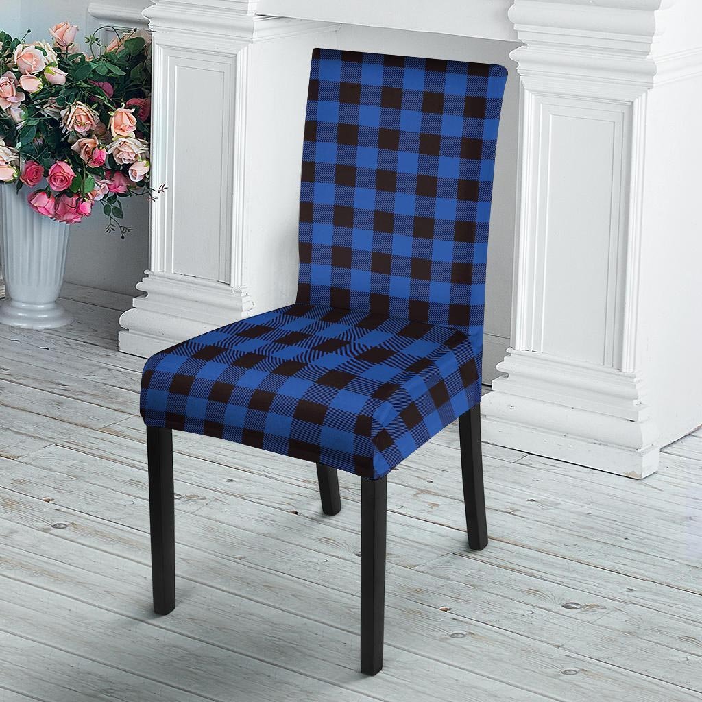 Blue Plaid Chair Cover-grizzshop