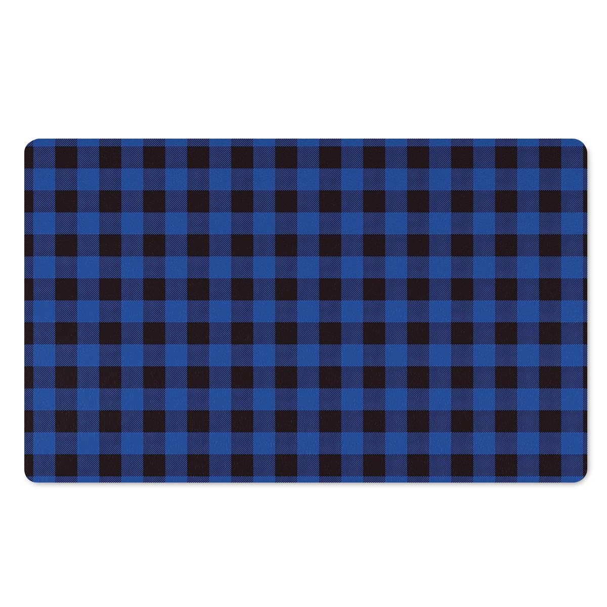 Blue Plaid Door Mat-grizzshop