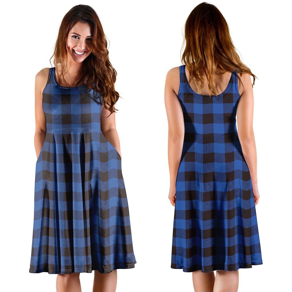 Blue Plaid Dress-grizzshop