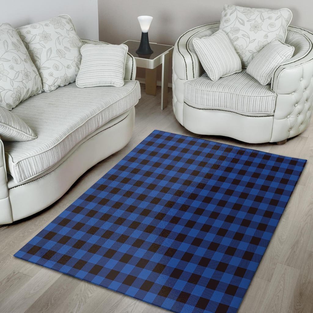 Blue Plaid Floor Mat-grizzshop