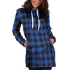 Blue Plaid Hoodie Dress-grizzshop