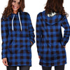 Blue Plaid Hoodie Dress-grizzshop