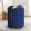 Blue Plaid Laundry Basket-grizzshop