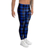 Blue Plaid Men's Leggings-grizzshop