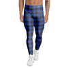 Blue Plaid Men's Leggings-grizzshop