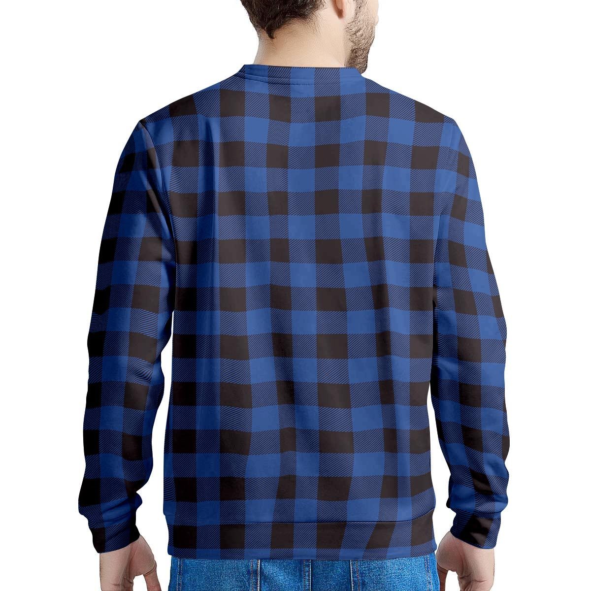 Blue Plaid Men's Sweatshirt-grizzshop