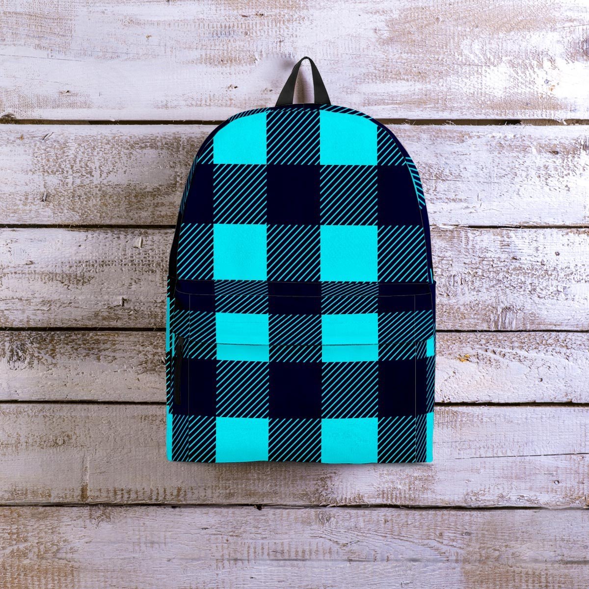 Blue Plaid Print Backpack-grizzshop