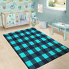 Blue Plaid Print Floor Mat-grizzshop