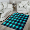 Blue Plaid Print Floor Mat-grizzshop