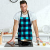 Blue Plaid Print Men's Apron-grizzshop