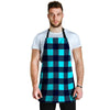 Blue Plaid Print Men's Apron-grizzshop