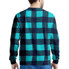 Blue Plaid Print Men's Sweatshirt-grizzshop