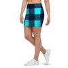 Blue Plaid Print Mini Skirt-grizzshop