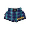 Blue Plaid Print Muay Thai Boxing Shorts-grizzshop