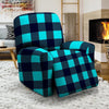 Blue Plaid Print Recliner Cover-grizzshop