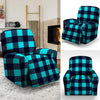 Blue Plaid Print Recliner Cover-grizzshop