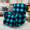 Blue Plaid Print Recliner Cover-grizzshop