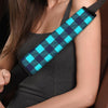 Blue Plaid Print Seat Belt Cover-grizzshop