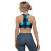 Blue Plaid Print Sports Bra-grizzshop