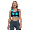 Blue Plaid Print Sports Bra-grizzshop