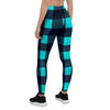 Blue Plaid Print Women's Leggings-grizzshop