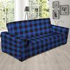 Blue Plaid Sofa Cover-grizzshop