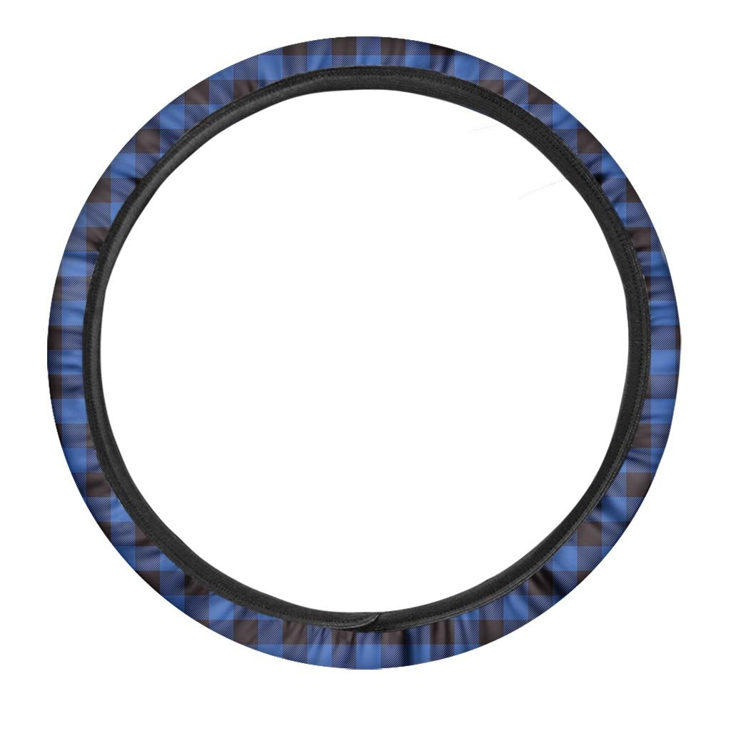 Blue Plaid Steering Wheel Cover-grizzshop