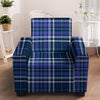 Blue Plaid Tartan Armchair Cover-grizzshop