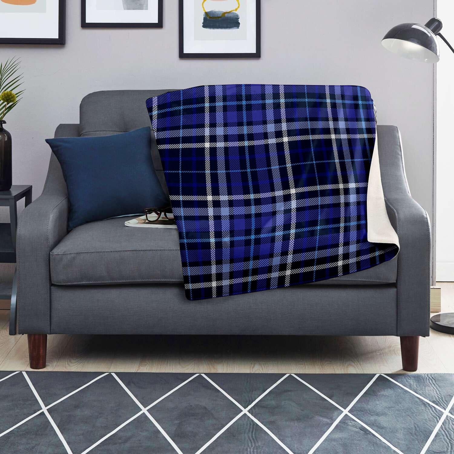 Blue Plaid Tartan Blanket-grizzshop