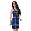 Blue Plaid Tartan Bodycon Dress-grizzshop