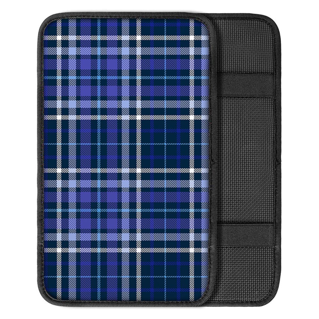 Blue Plaid Tartan Car Console Cover-grizzshop