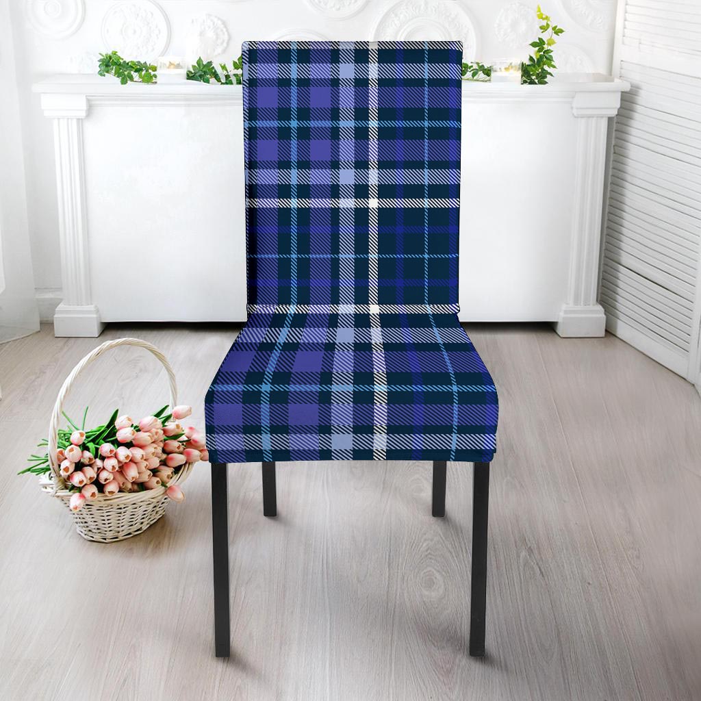 Blue Plaid Tartan Chair Cover-grizzshop