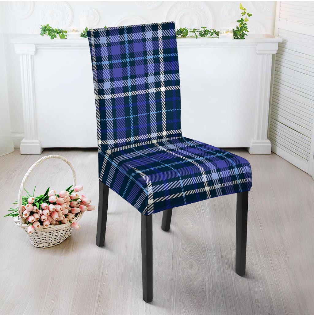 Blue Plaid Tartan Chair Cover-grizzshop