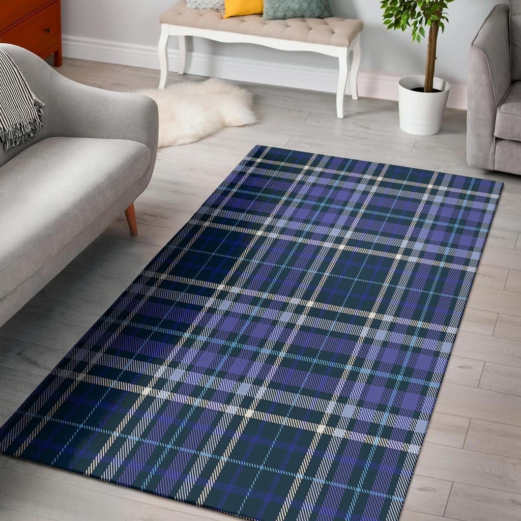 Blue Plaid Tartan Floor Mat-grizzshop