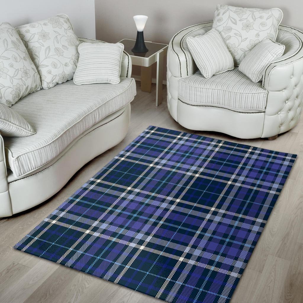 Blue Plaid Tartan Floor Mat-grizzshop