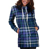 Blue Plaid Tartan Hoodie Dress-grizzshop