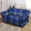 Blue Plaid Tartan Loveseat Cover-grizzshop