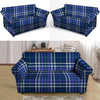 Blue Plaid Tartan Loveseat Cover-grizzshop