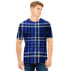 Blue Plaid Tartan Men T Shirt-grizzshop