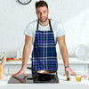 Blue Plaid Tartan Men's Apron-grizzshop